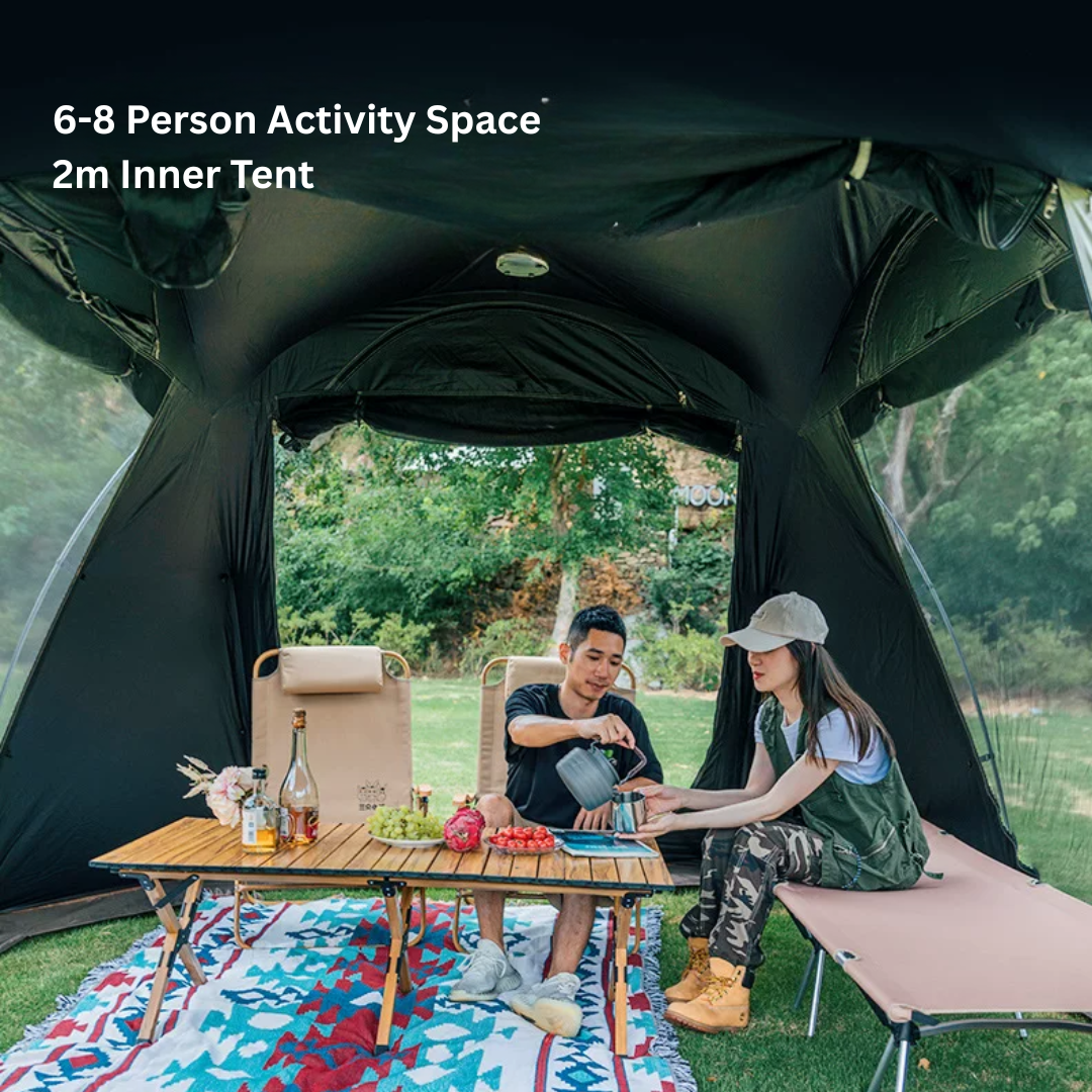 SZXL Sphere Black Coated 2-8 Person Tent- Ivory White