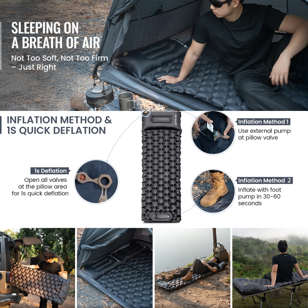 OneTigris BlackCrystal Sleeping Pad - Black