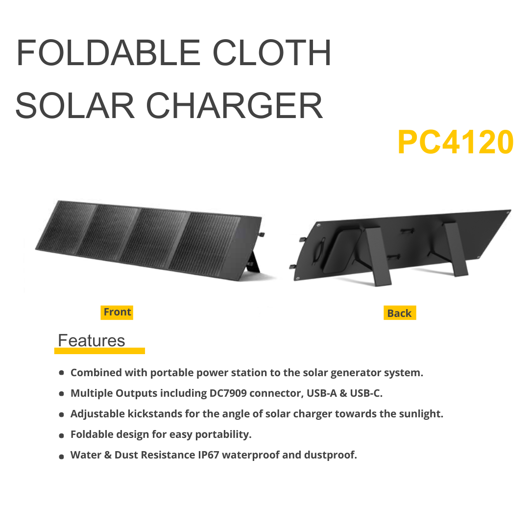 NEG Portable Foldable Solar Charger PL4120 -120W-Goritta Works Sdn. Bhd. 202501017603 (1619017-X)