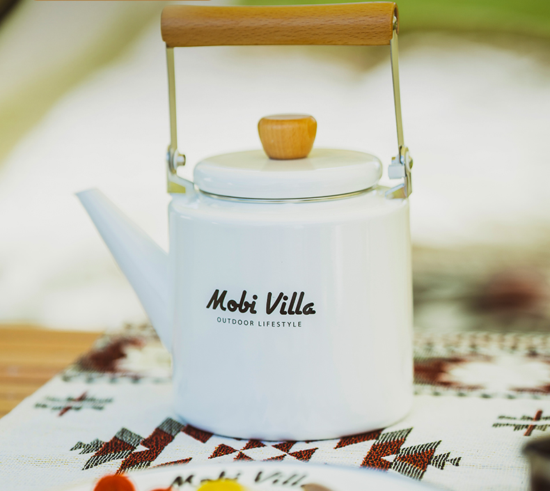 Mobi Garden HY Enamel Kettle 2L -  White