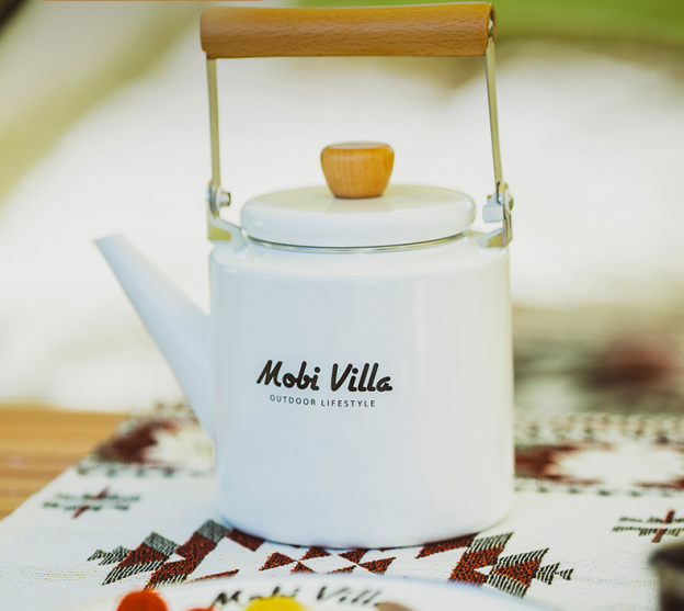 Mobi Garden HY Enamel Kettle 2L -  White