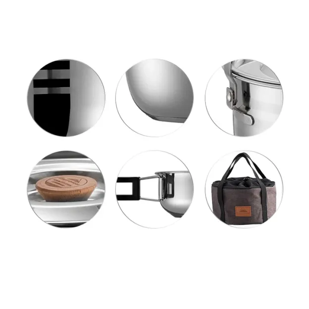 Campingmoon MC-210 Stainless Steel Camping Mess Kit