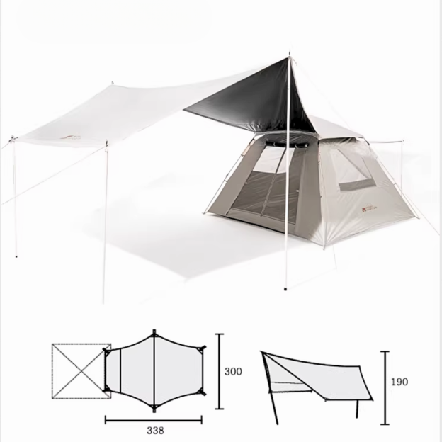 Mobi Garden (Black Coated) Zero Automatic Tent 155 with Tarp 2-3 Persons tent