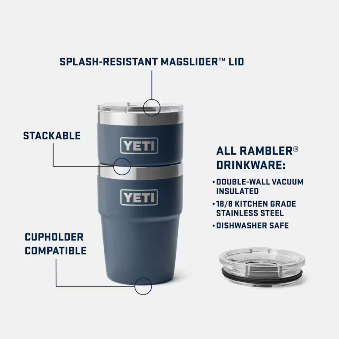 YETI Rambler 16 oz Stackable Cup with MagSlider™ Lid - Stainless Steel