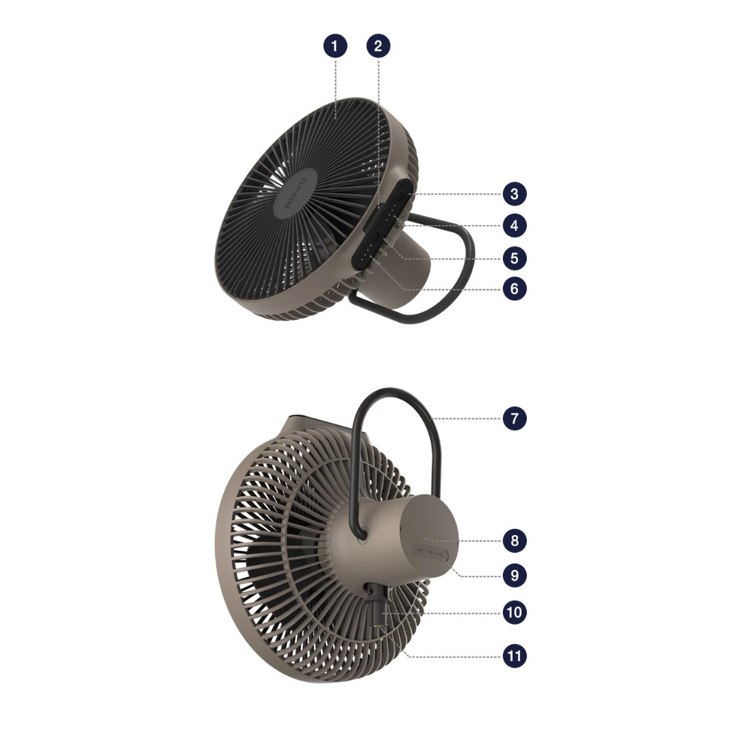 Claymore Fan V1040 Rechargeable Portable Fan - Black-Goritta Works Sdn. Bhd. 202501017603 (1619017-X)