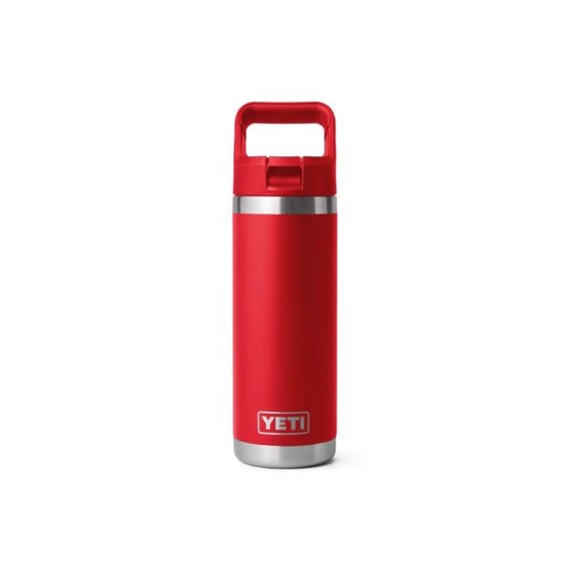 YETI Rambler 18 oz Water Bottle with Color-Matched Straw Cap- Rescue Red