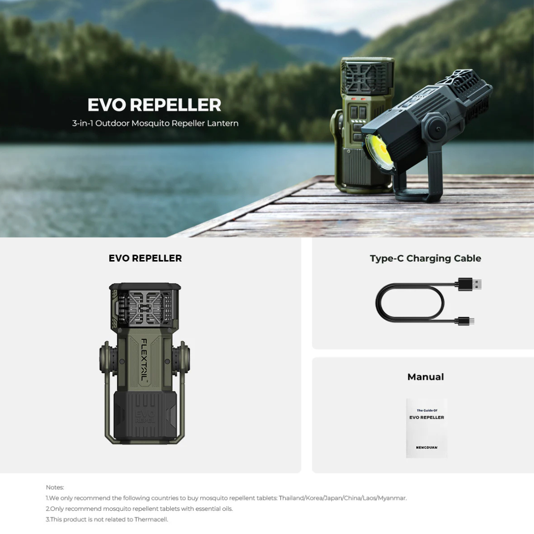 Flextail Evo Repel 3-in-1 Outdoor Mosquito Repeller Lantern - Green