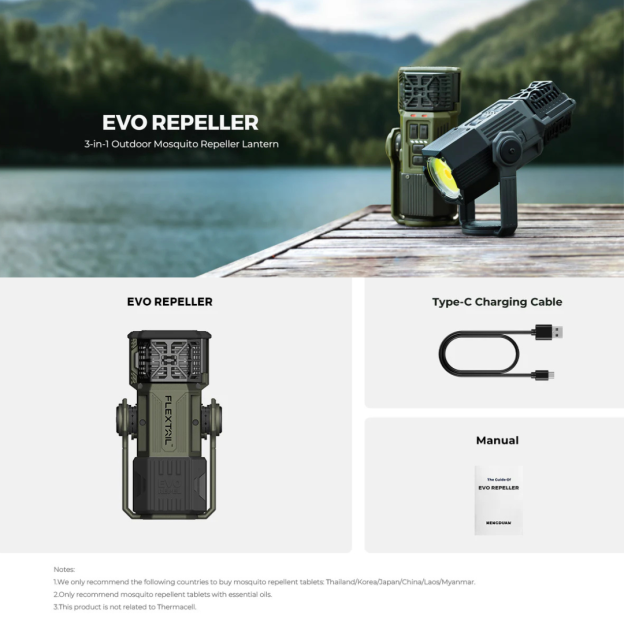 Flextail Evo Repel 3-in-1 Outdoor Mosquito Repeller Lantern - Green