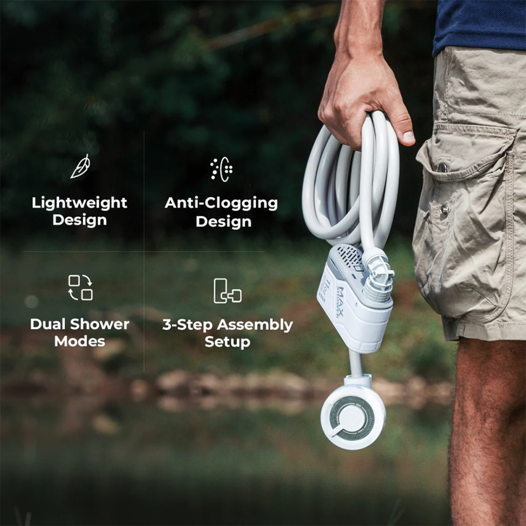Flextail Max Rechargeable Instant Outdoor Shower - with storage case-Goritta Works Sdn. Bhd. 202501017603 (1619017-X)