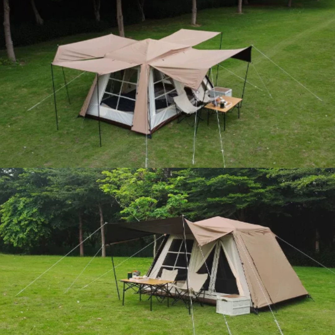 Stoic Villa 10.5 Black-Coated Automatic 2-5 person Tent - Khaki