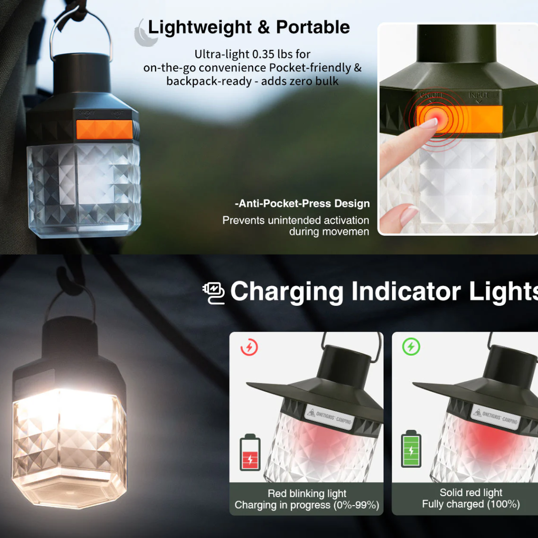 OneTigris LED Camping Lantern 220Lm - Ranger Green