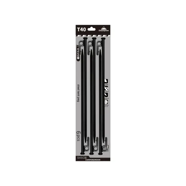Campingmoon Carbon Steel Tent Stakes 40cm 6pcs