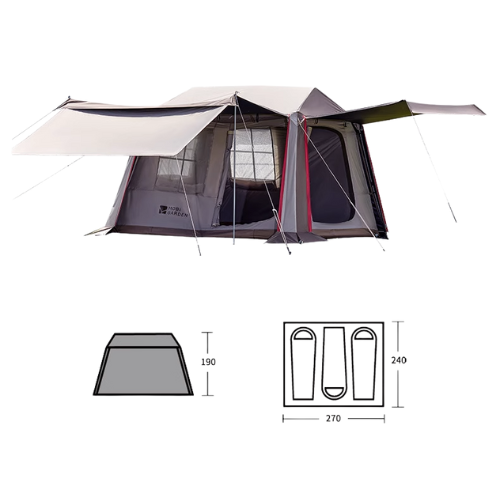 Mobi Garden Holiday Mountain Residence 5.9 Automatic 3-4 person Tent - Black Coated