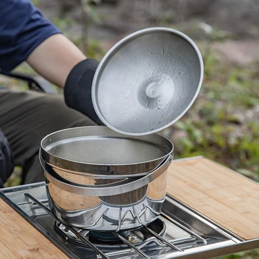 Campingmoon CC-21 Three Layer Stainless Steel Pot -Medium