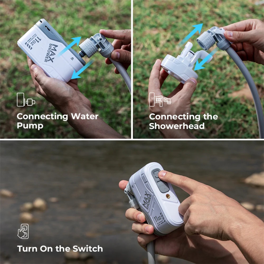 Flextail Max Rechargeable Instant Outdoor Shower - with storage case-Goritta Works Sdn. Bhd. 202501017603 (1619017-X)