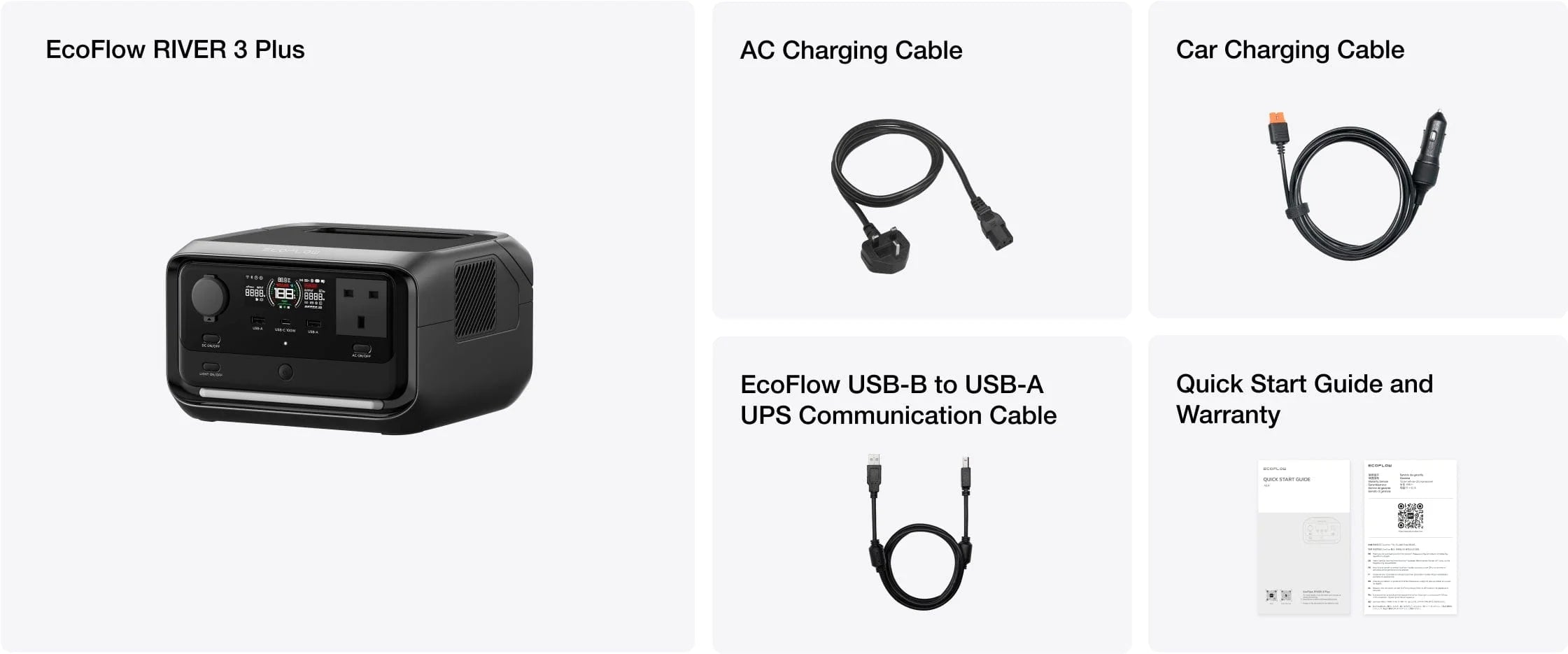 EcoFlow RIVER 3 Plus Portable Power Station 286Wh | 1200W