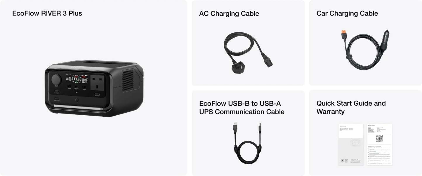 EcoFlow RIVER 3 Plus Portable Power Station 286Wh | 1200W