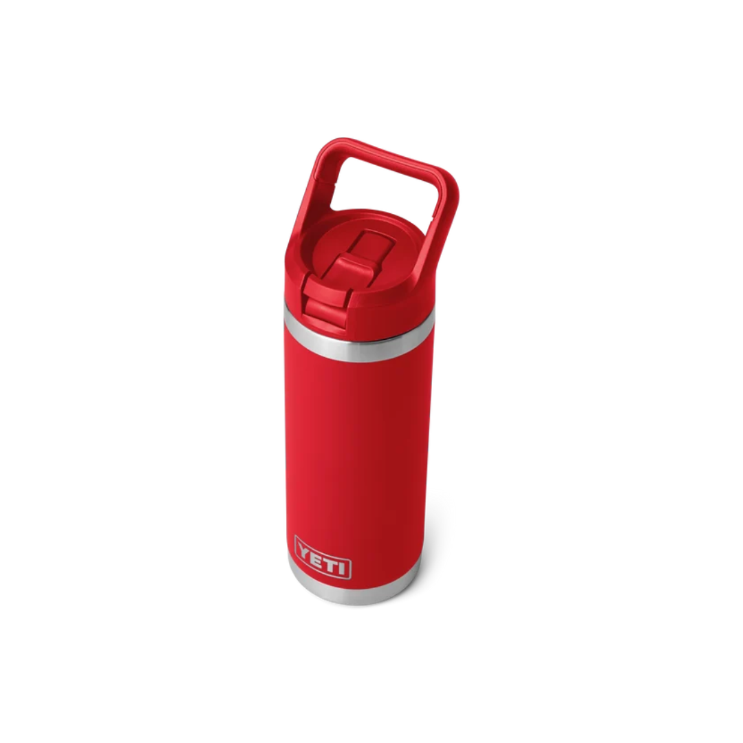 YETI Rambler 18 oz Water Bottle with Color-Matched Straw Cap- Rescue Red