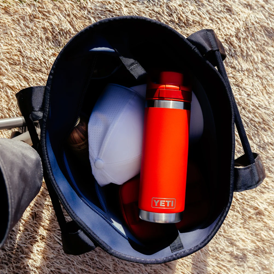 YETI Rambler 18 oz Water Bottle with Color-Matched Flip Chug Cap - Olive/King Orange