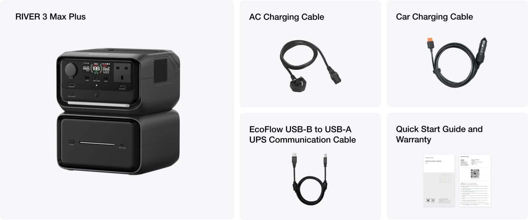 EcoFlow RIVER 3 Max Plus Portable Power Station 858Wh | 1200W