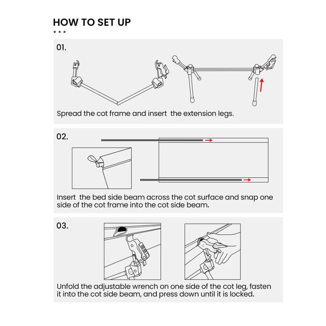 OneTigris Supranubis Camping Cot - Grey
