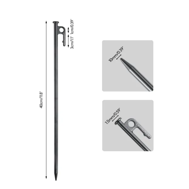 Campingmoon Carbon Steel Tent Stakes 40cm 6pcs