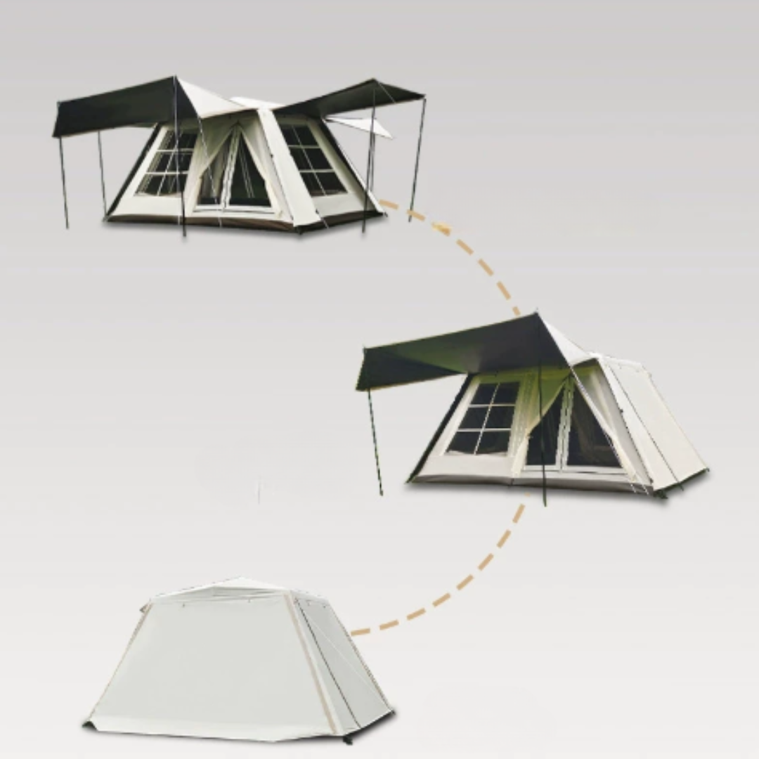 Stoic Villa 10.5 Black-Coated Automatic 2-5 person Tent - Khaki