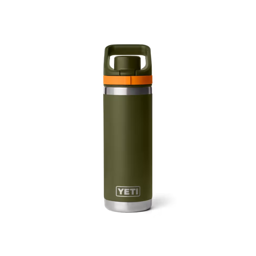 YETI Rambler 18 oz Water Bottle with Color-Matched Flip Chug Cap - Olive/King Orange