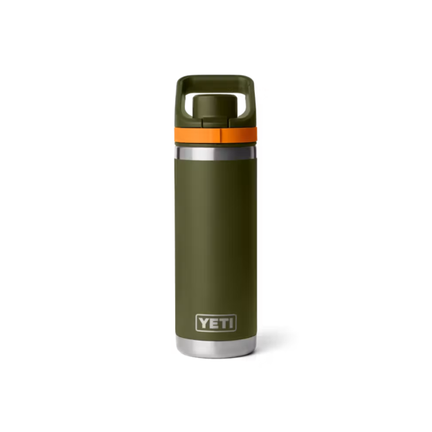 YETI Rambler 18 oz Water Bottle with Color-Matched Flip Chug Cap - Olive/King Orange