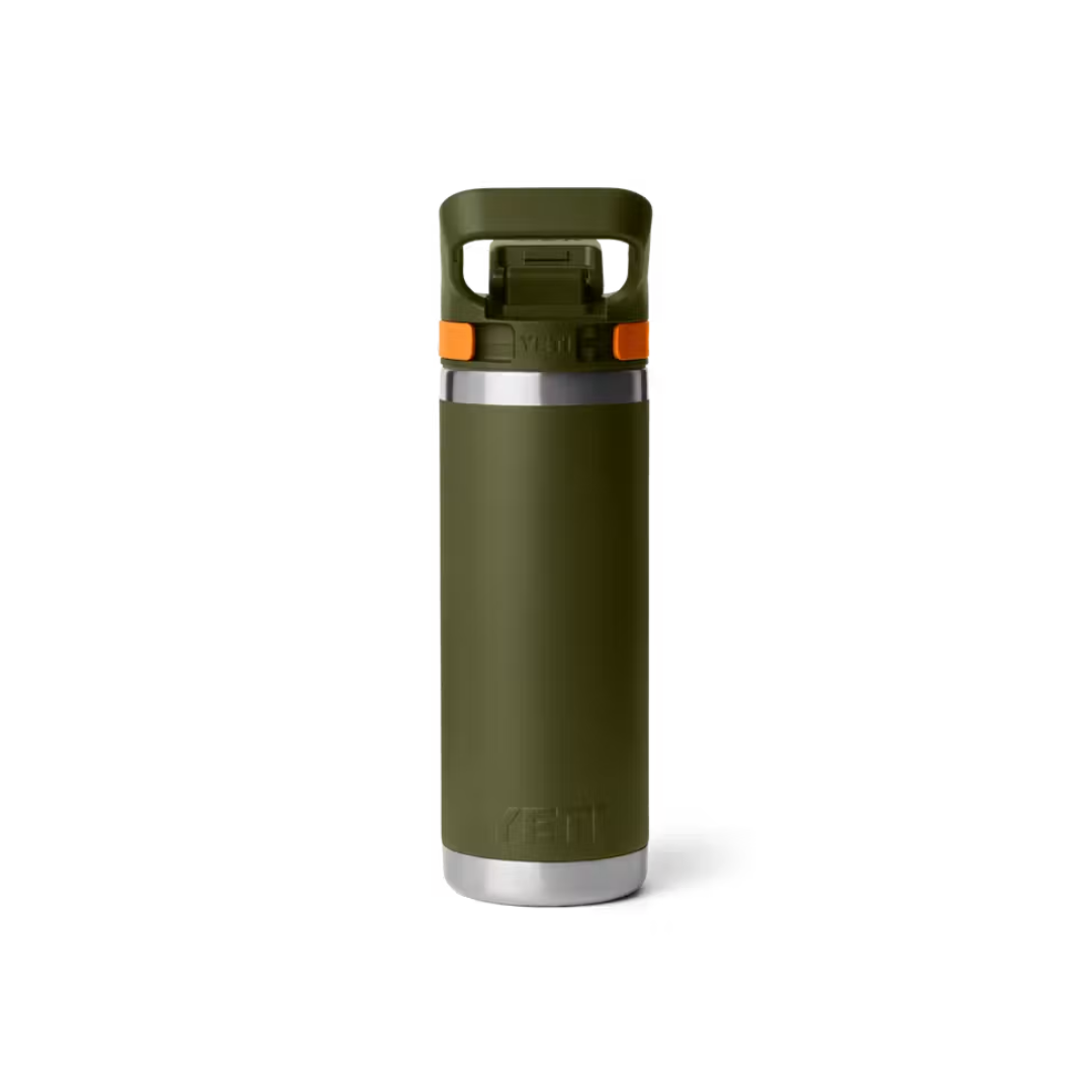 YETI Rambler 18 oz Water Bottle with Color-Matched Flip Chug Cap - Olive/King Orange