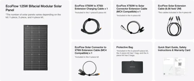 EcoFlow 125W Bifacial Modular Solar Panel