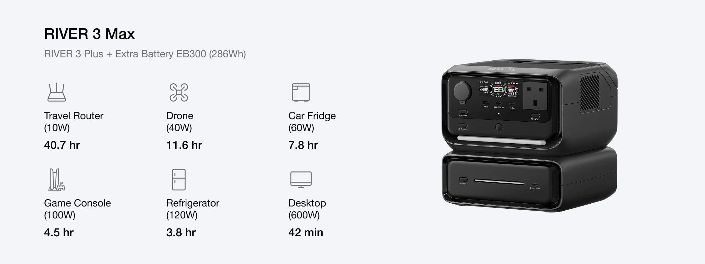 EcoFlow RIVER 3 Max Portable Power Station 572Wh 