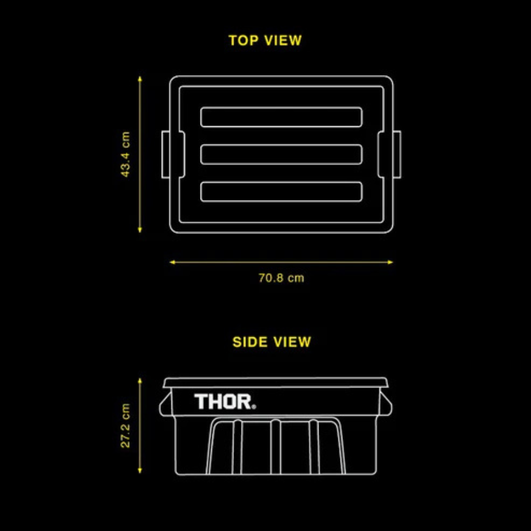Thor Tote Box With Lid 53L - Yellow