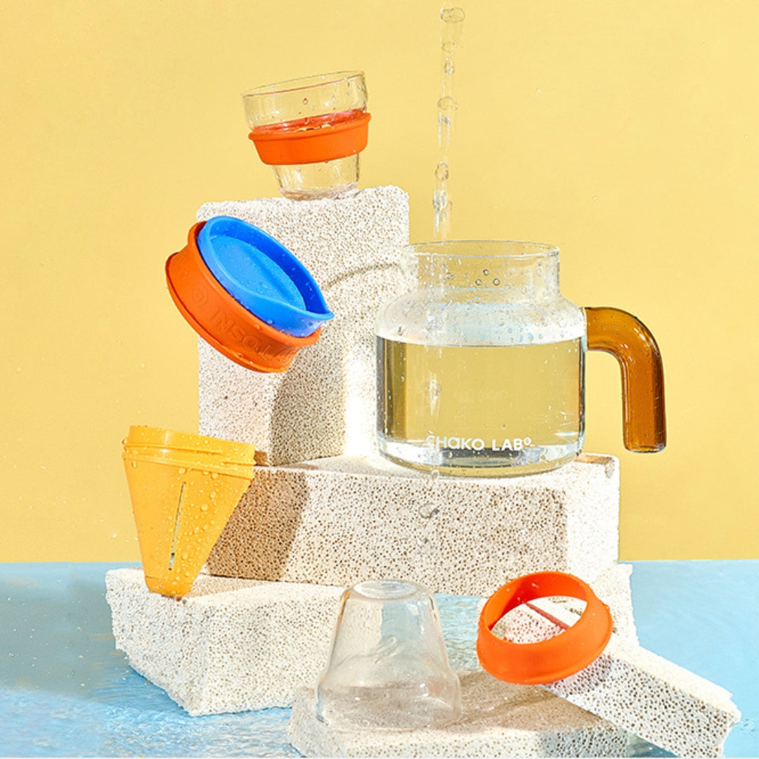 CHAKO LAB Chubby Glass Pot - Orange / Blue-Goritta Works Sdn. Bhd. 202501017603 (1619017-X)