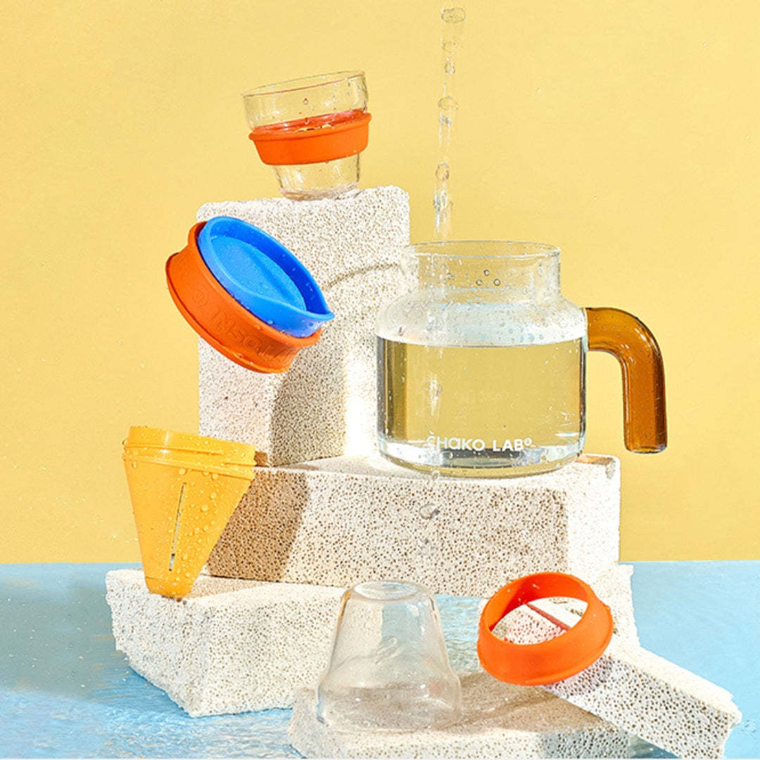 CHAKO LAB Chubby Glass Pot - Orange / Blue-Goritta Works Sdn. Bhd. 202501017603 (1619017-X)