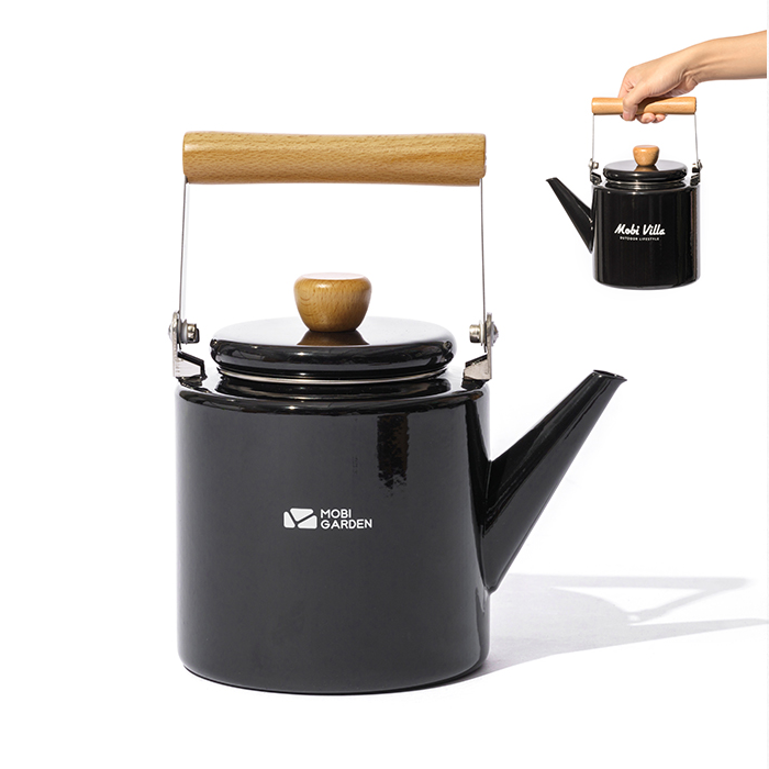 Mobi Garden HY Enamel Kettle 2L -  Black