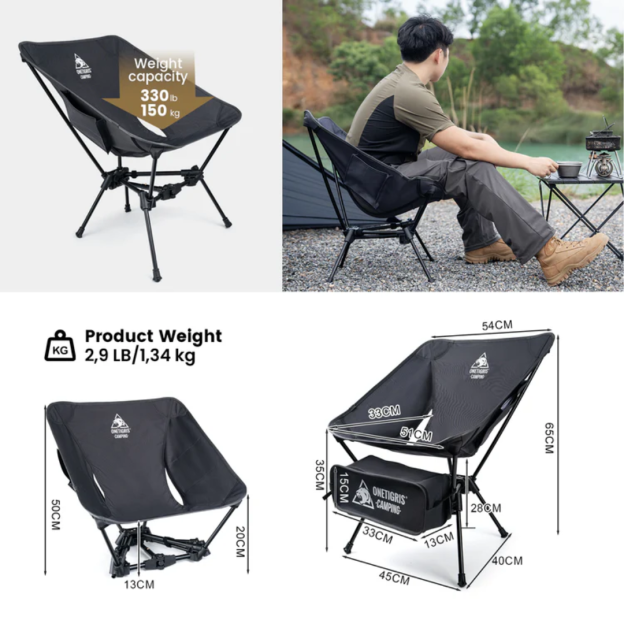 OneTigris Tigerblade Camping Chair 05 - Grey