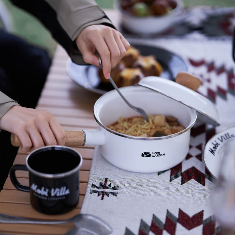 Mobi Garden Huan Yan Enamel Saucepan - White-Goritta Works Sdn. Bhd. 202501017603 (1619017-X)