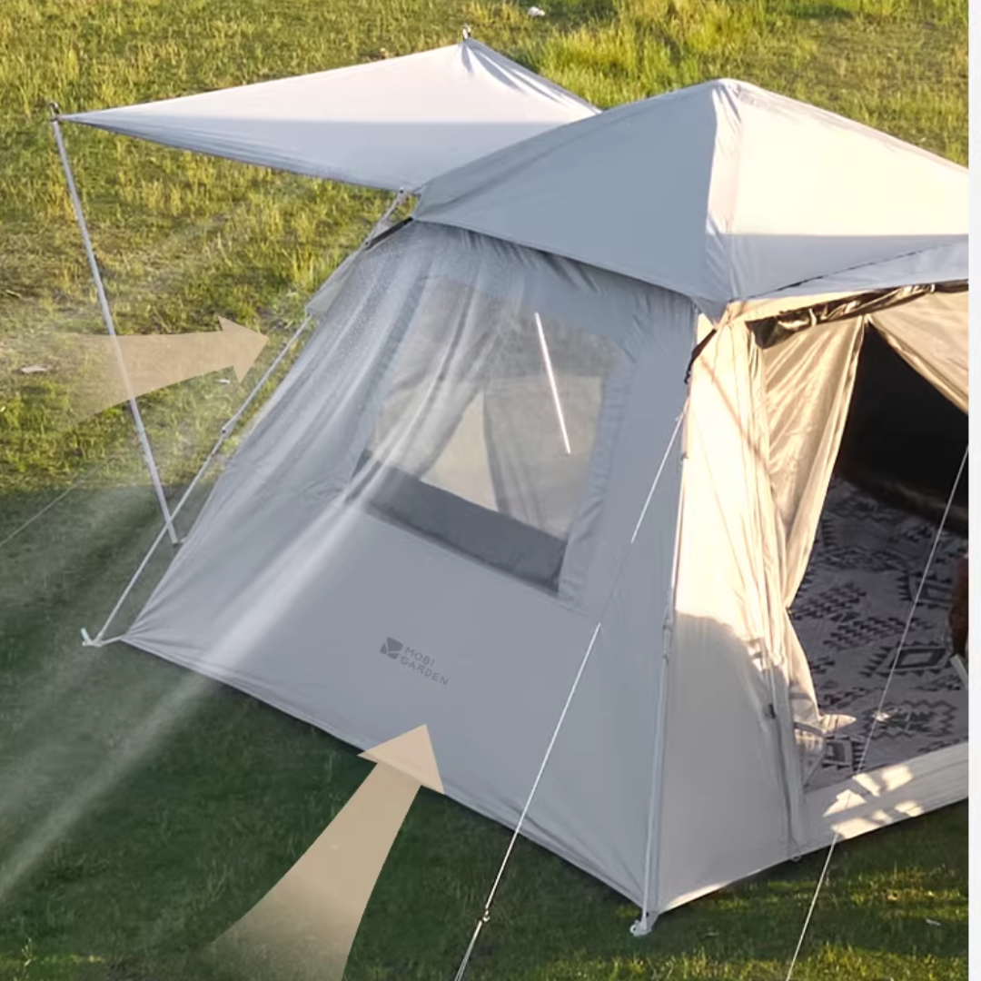 Mobi Garden (Black Coated) Zero Automatic Tent 155 with Tarp 2-3 Persons tent