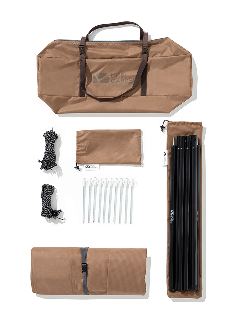 Mobi Garden 410 Black Coating Tarp - Tan