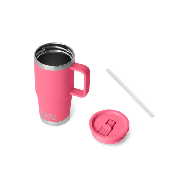 YETI Rambler 20 oz Travel Straw Mug With Color-Matched Straw Lid - Tropical Pink