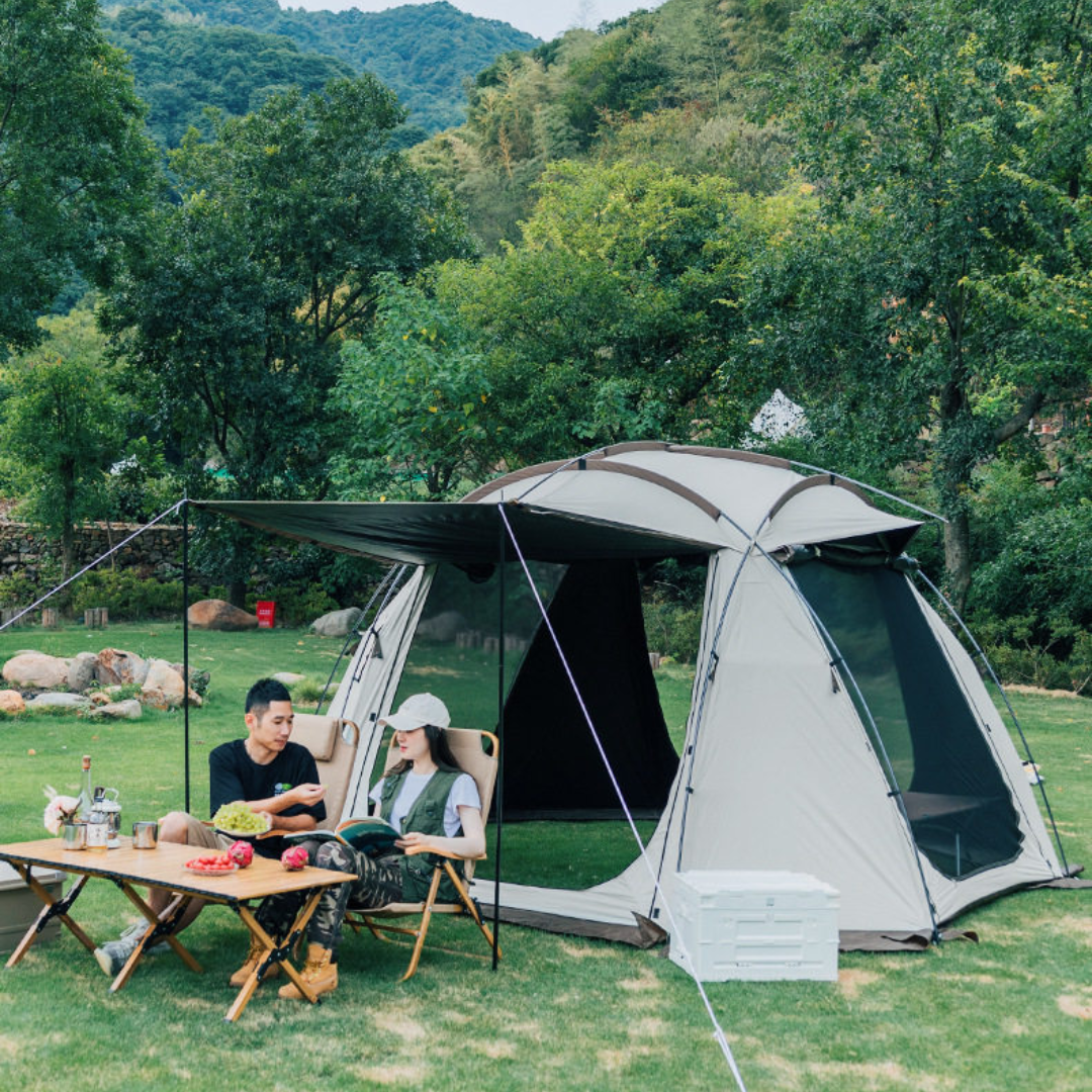 SZXL Sphere Black Coated 2-8 Person Tent- Ivory White