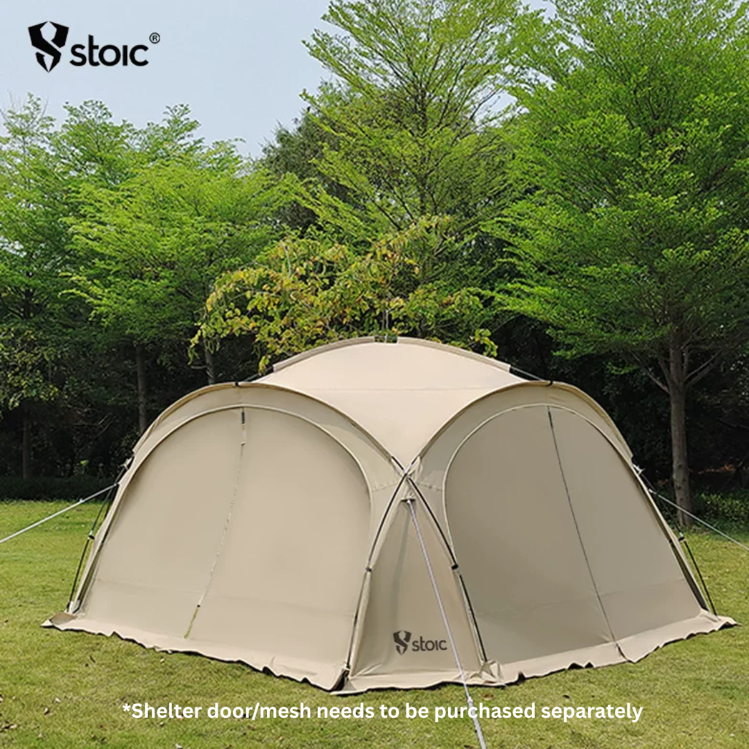 Stoic 2.3m Dome Shelter with Black-Coated Zipper Model - Black