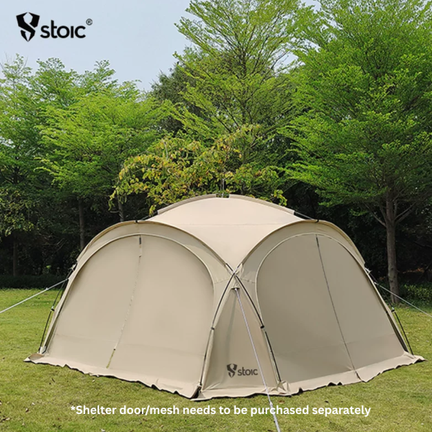 Stoic 2.3m Dome Shelter with Black-Coated Zipper Model - Black