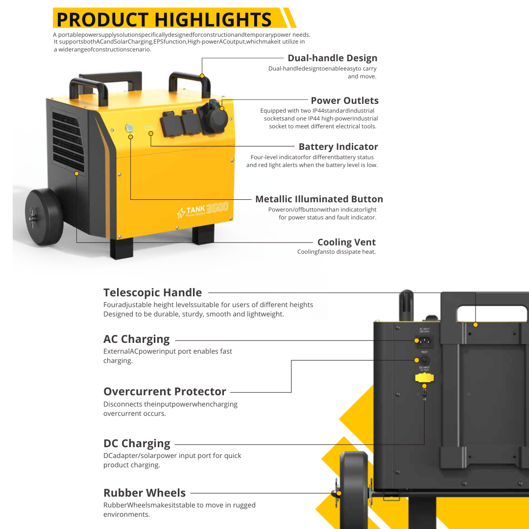 NEG Portable Power Station TANK 3600 - 2765Wh