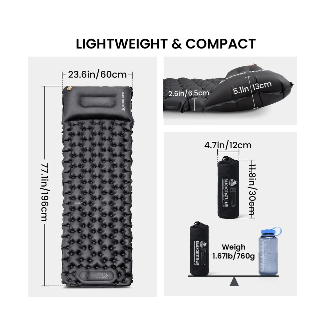 OneTigris BlackCrystal Sleeping Pad - Black
