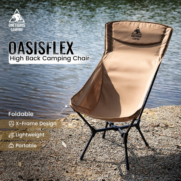 OneTigris Oasisflex High Back Camping Chair - Coyote Brown