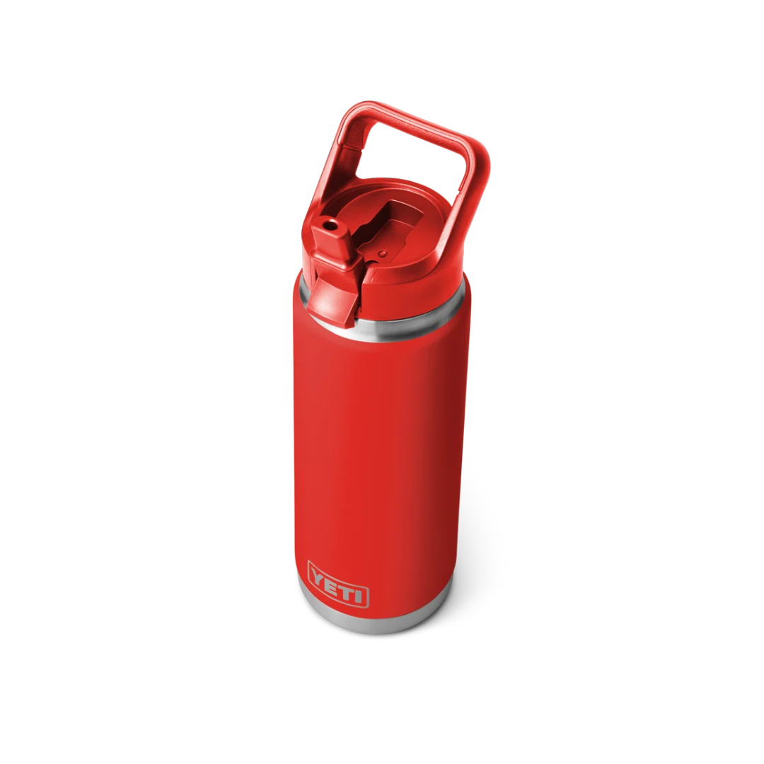 YETI Rambler 26 oz Water Bottle With Color-Matched Straw Cap - Rescue Red