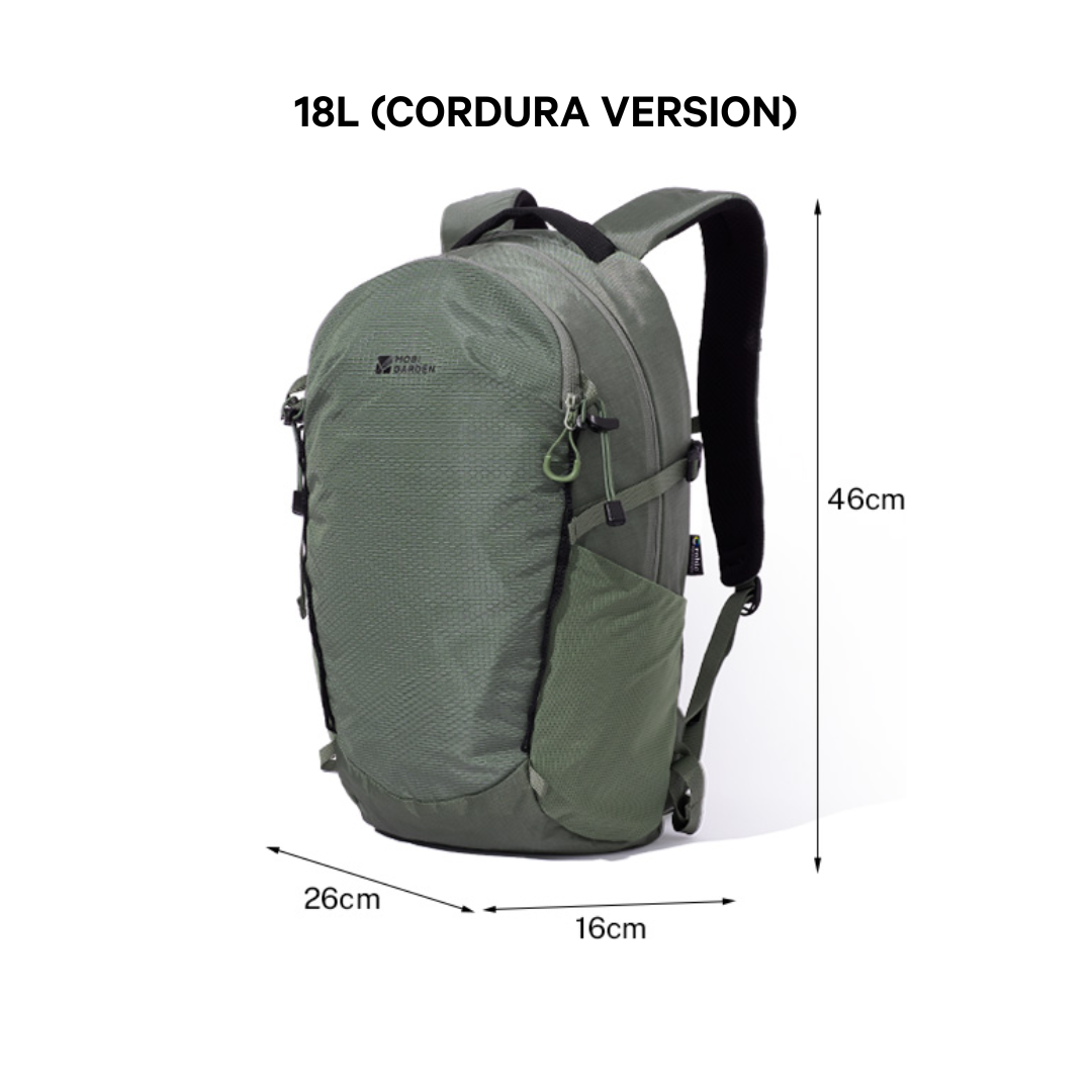Mobi Garden Cordura 2D Hiking Backpack 18L - Green