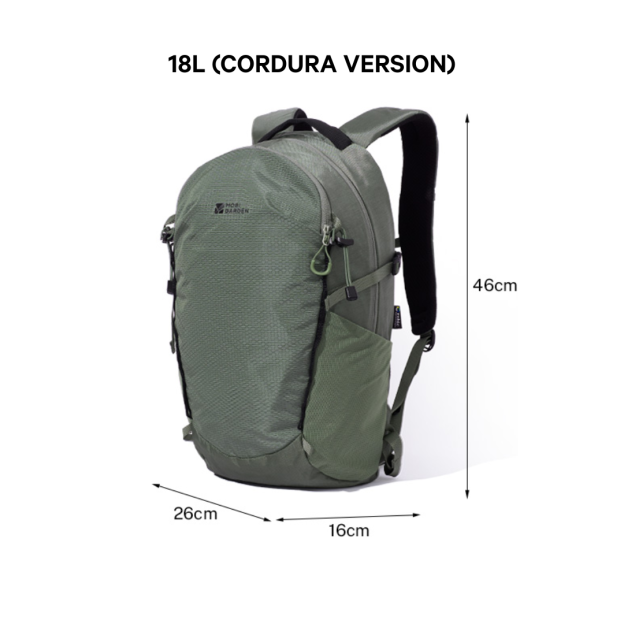Mobi Garden Cordura 2D Hiking Backpack 18L - Green